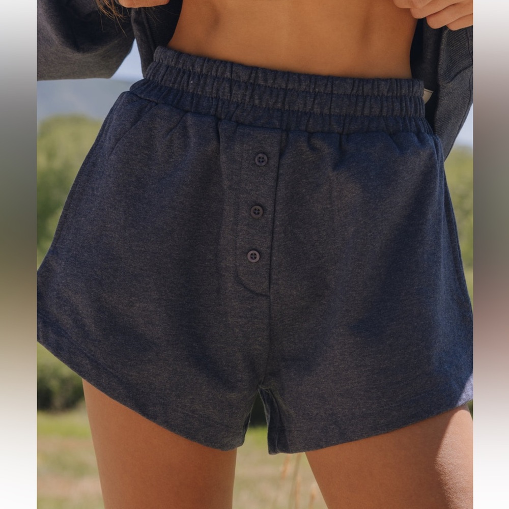 Daily Drills Fleece Super Shorts — Denim with buttons. SOLD OUT online